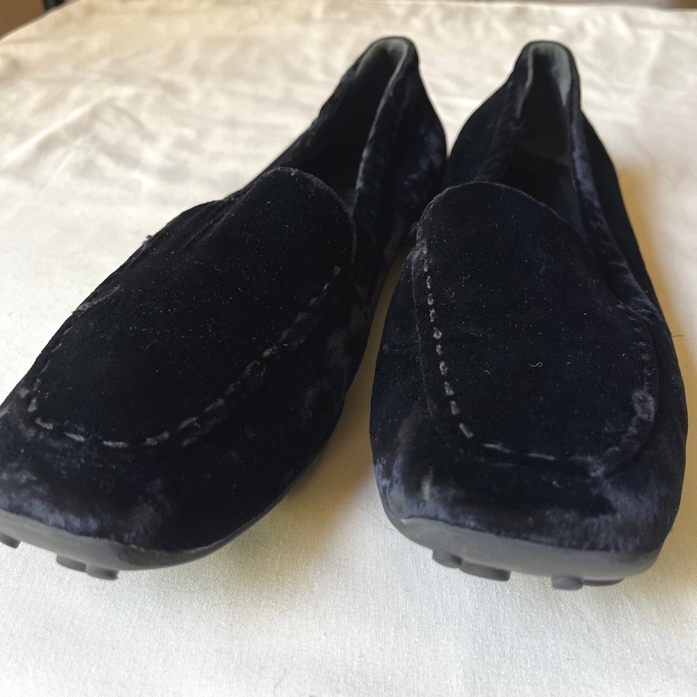 Prada Black Velvet Driving Loafers Flats Shoes Made‎ In Italy Size 39 - Picture 2 of 9